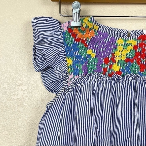 J. Marie Lyndsay Striped Floral Embroidered Top Size XS Women - Picture 4 of 15